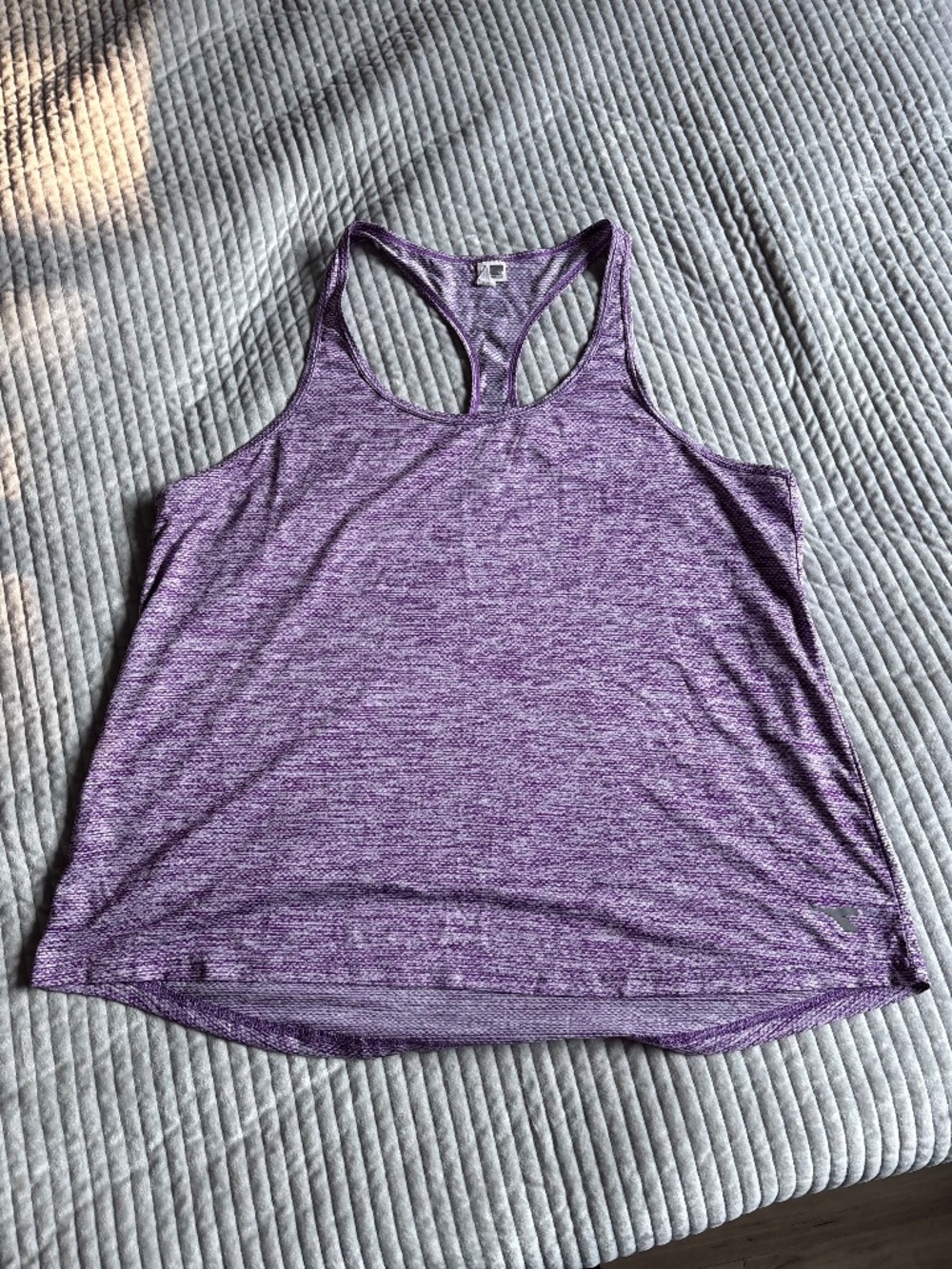 Diadora Womens Purple Heathered Racerback Athletic Tank Top Size L